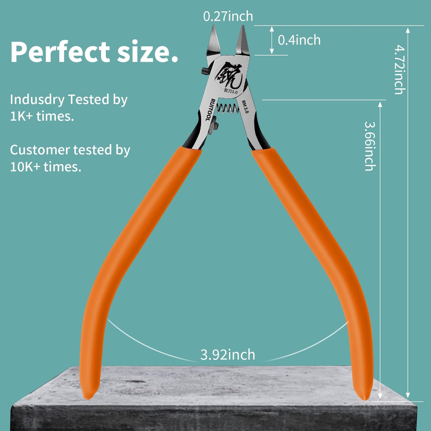 RUITOOL Model Nippers, Model Tools for Advancers to Repair and Fix Plastic Models, Ultra-thin Single Blade Model Nipper, Non-slip Grip 4.7 Inch Sprue Cutter for Plastic Model Building