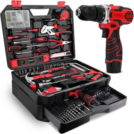 Cordless Power Drill Kit: 12V Toolbox for Homeowners & DIYers